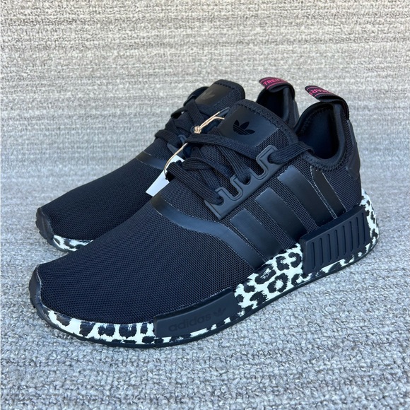 Adidas NMD R1 Black / Leopard Women’s Running Shoes 6 & 10 US Size NWB - Picture 3 of 11